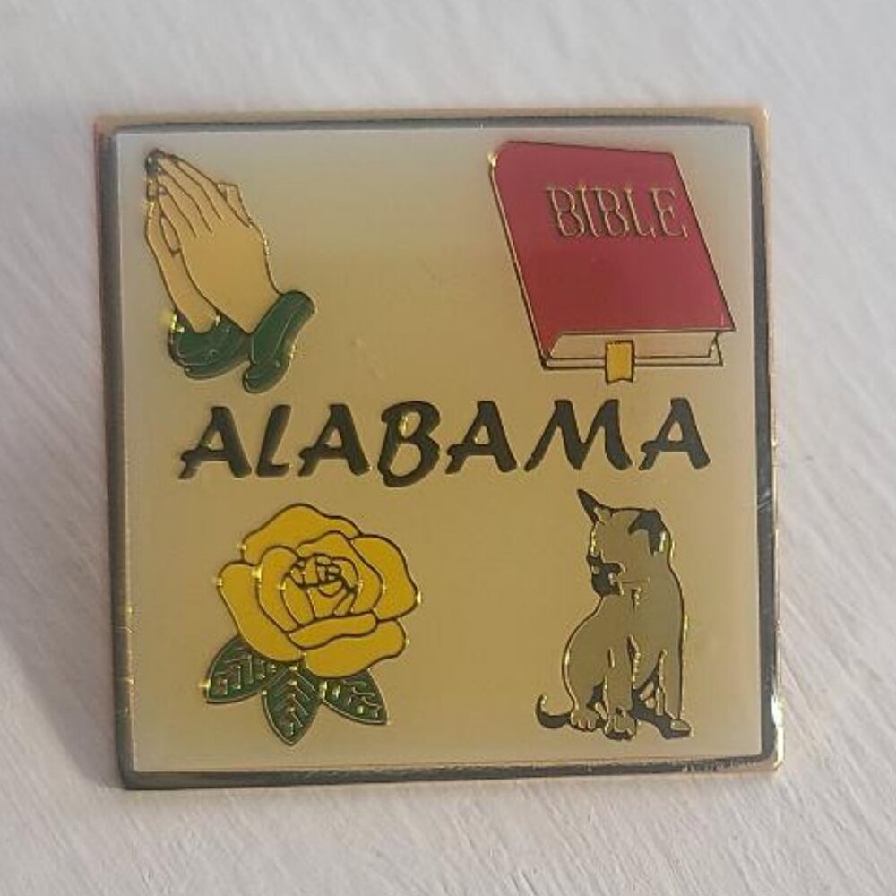 Alabama Holy Bible Praying Hands Vintage Lapel Jacket Pin